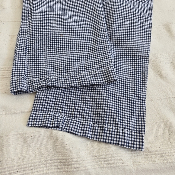 Free People Kate Plaid Straight Leg Pant Blue & White Check size Medium - Picture 16 of 16